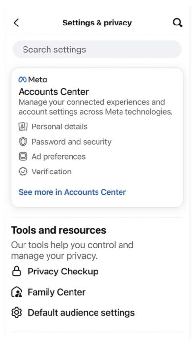 Facebook Settings